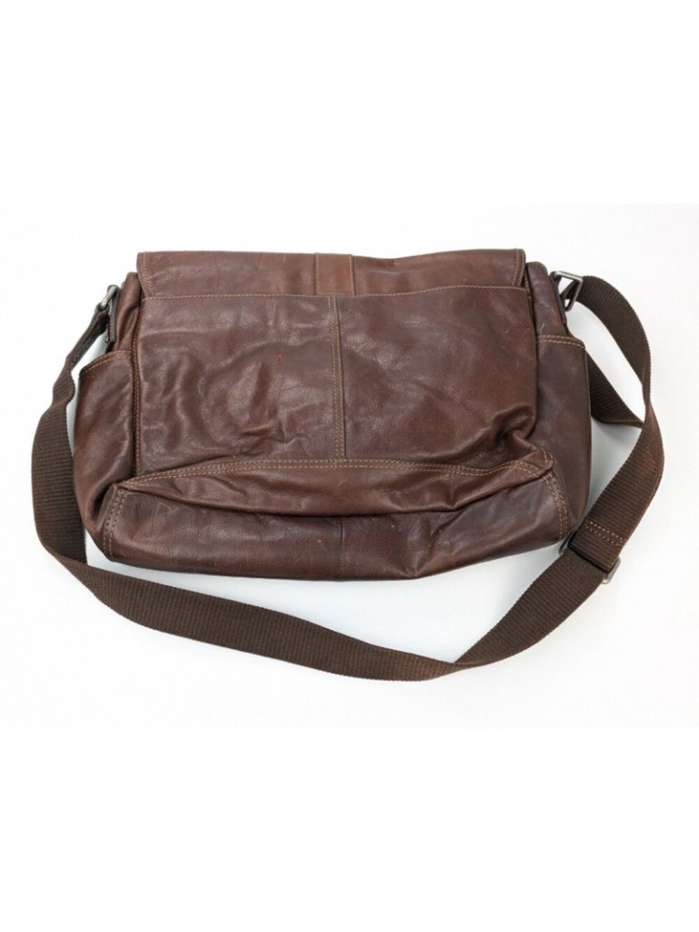 FOSSIL Brown Leather Messenger Laptop Professional Bag Crossbody Bag Large - Picture 8 of 10